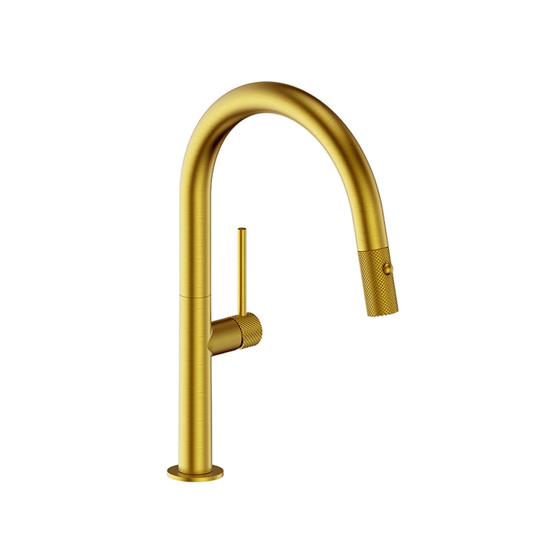 Vogt Drava 13" Gooseneck Bar & Prep Faucet – Brushed Gold – KF.13D1.1214.BG