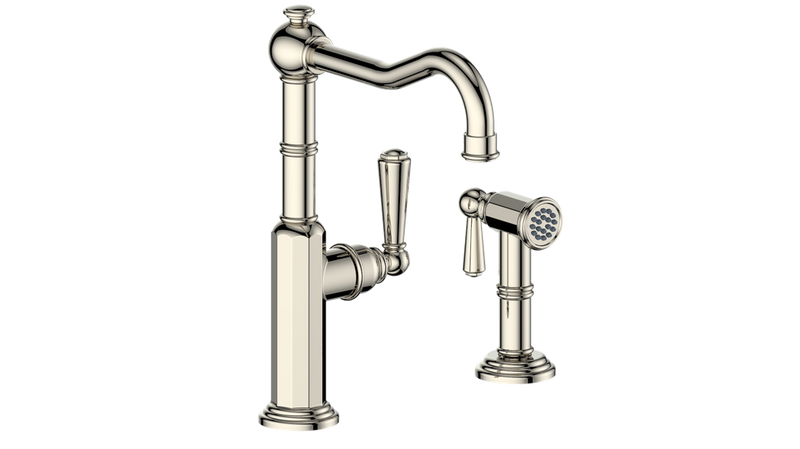 Vogt Carinthia Kitchen Faucet with Side Spray – Polished Nickel – KF.12CA.2101.PN