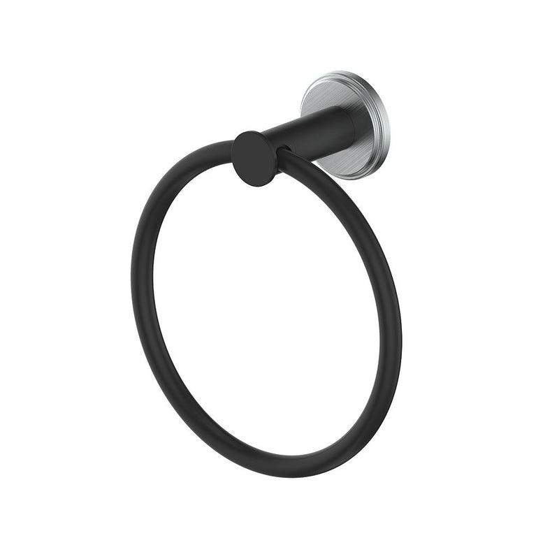 Vogt Zehn Towel Ring – Matte Black / Stainless Steel – BA.0109.SB