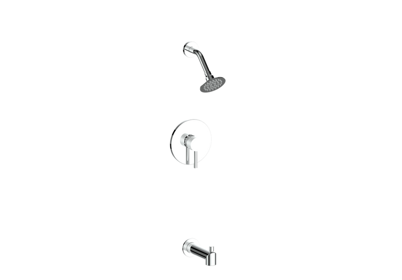 Vogt Worgl Pressure-Balanced Tub & Shower System with Shower Head & Tub Spout – Chrome – SET.OR.110.400.CC
