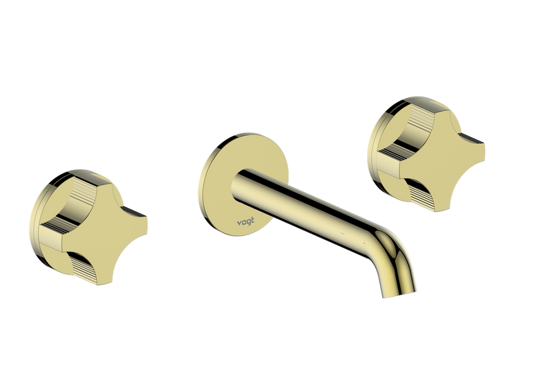 Vogt Mond 8" Widespread Wall-Mount Bathroom Sink Faucet – Brushed Gold – BF.M2.1500.BG