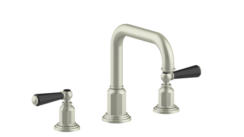 Vogt Carinthia 8" Widespread Bathroom Sink Faucet with Pop-Up Drain – Brushed Nickel / Matte Black – BF.C1.1331.BB