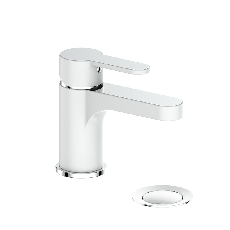 Vogt Lusten Single-Hole Bathroom Sink Faucet with Pop-Up Drain – Chrome / Glossy White – BF.LN.1001.CW