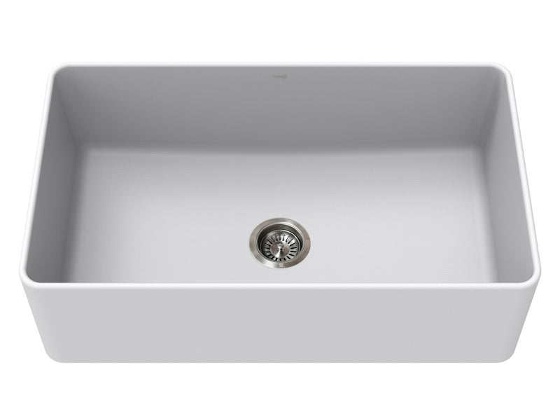 Vogt Neustadt GS Apron Front 33" Single-Bowl Vogranite Kitchen Sink – Powder Grey – KS.3319.N05G-61