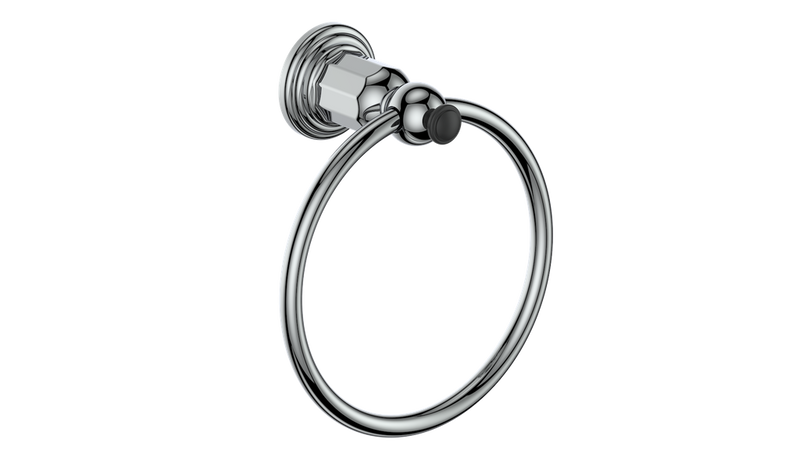 Vogt Carinthia Towel Ring – Chrome / Matte Black – BA.0110.CB