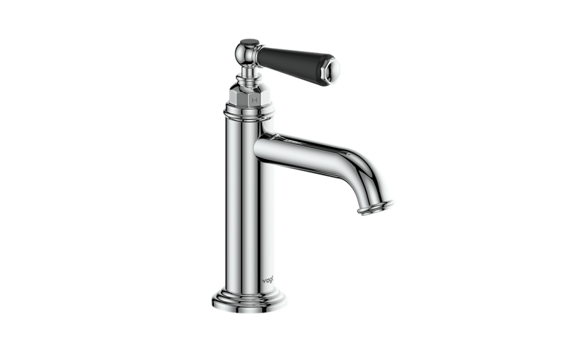 Vogt Carinthia Single-Hole Bathroom Sink Faucet with Pop-Up Drain – Chrome / Matte Black – BF.C1.1001.CB