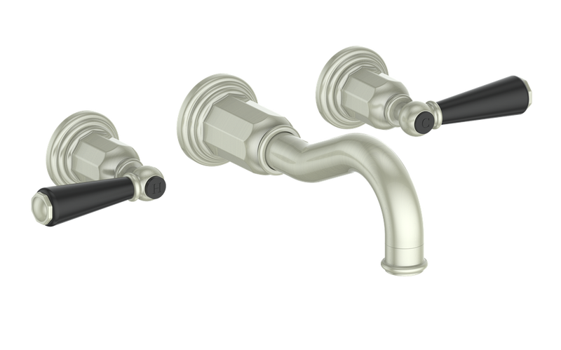 Vogt Carinthia 8" Widespread Wall-Mount Bathroom Sink Faucet – Brushed Nickel / Matte Black – BF.C1.1520.BB