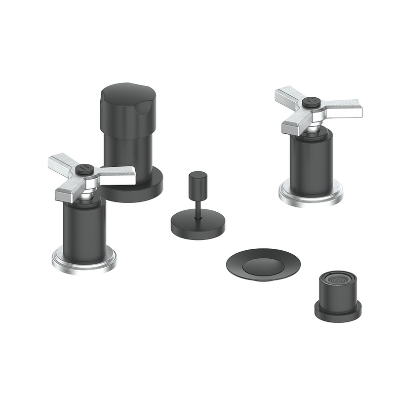 Vogt Zehn Bidet Faucet – Matte Black / Stainless Steel – BF.Z3.3000.SB