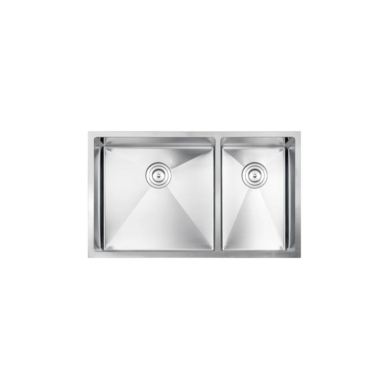 Vogt Villach 16R 32" Offset Double-Bowl 16-Gauge Stainless Steel Undermount Kitchen Sink – KS.3218.V16R-62