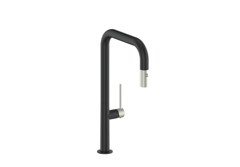 Vogt Dornbirn 16" Kitchen Faucet – Matte Black / Stainless Steel – KF.16D3.0204.SB