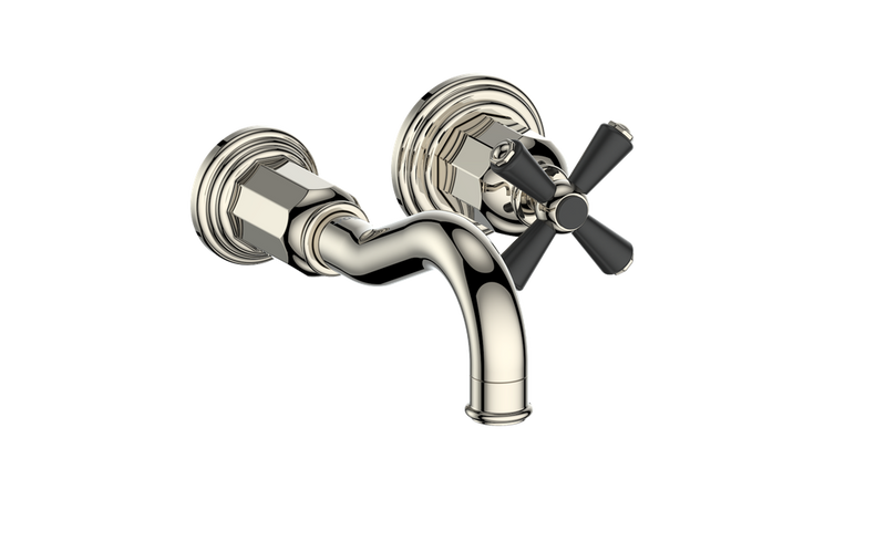 Vogt Carinthia Wall-Mount Bathroom Sink Faucet – Polished Nickel / Matte Black – BF.C3.1420.PB