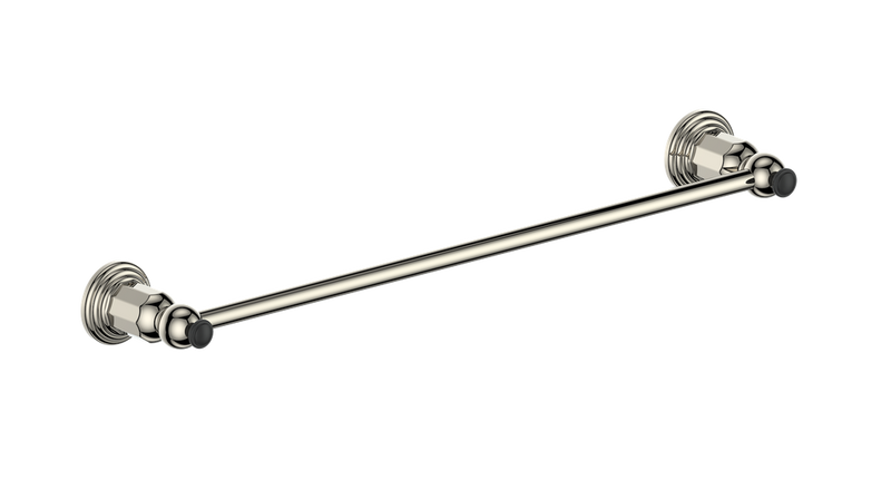 Vogt Carinthia 18" Towel Bar – Polished Nickel / Matte Black – BA.0610.PB