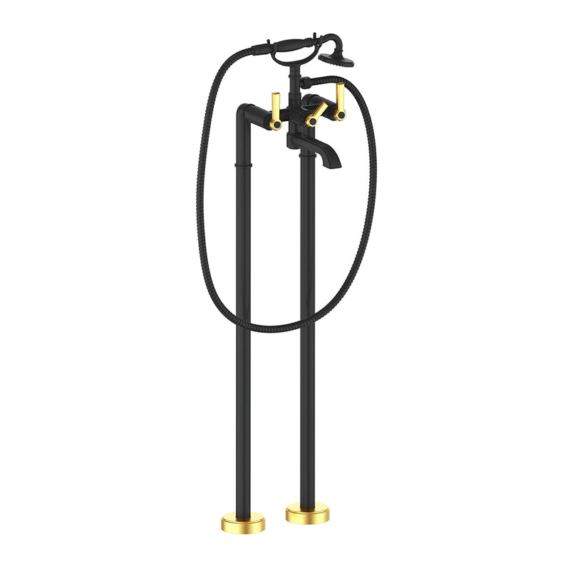 Vogt Zehn Freestanding Tub Filler – Matte Black / Brushed Gold – BF.Z1.2100.BGB