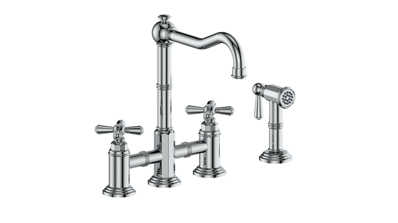 Vogt Carinthia Bridge Kitchen Faucet with Side Spray – Chrome – KF.11CA.2301.CC