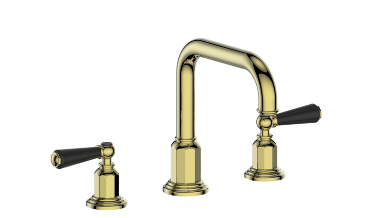 Vogt Carinthia 8" Widespread Bathroom Sink Faucet with Pop-Up Drain – Brushed Gold / Matte Black – BF.C1.1331.BGB