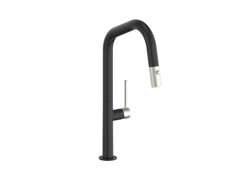 Vogt Dornbirn 16" Kitchen Faucet – Matte Black / Stainless Steel – KF.16D2.0204.SB