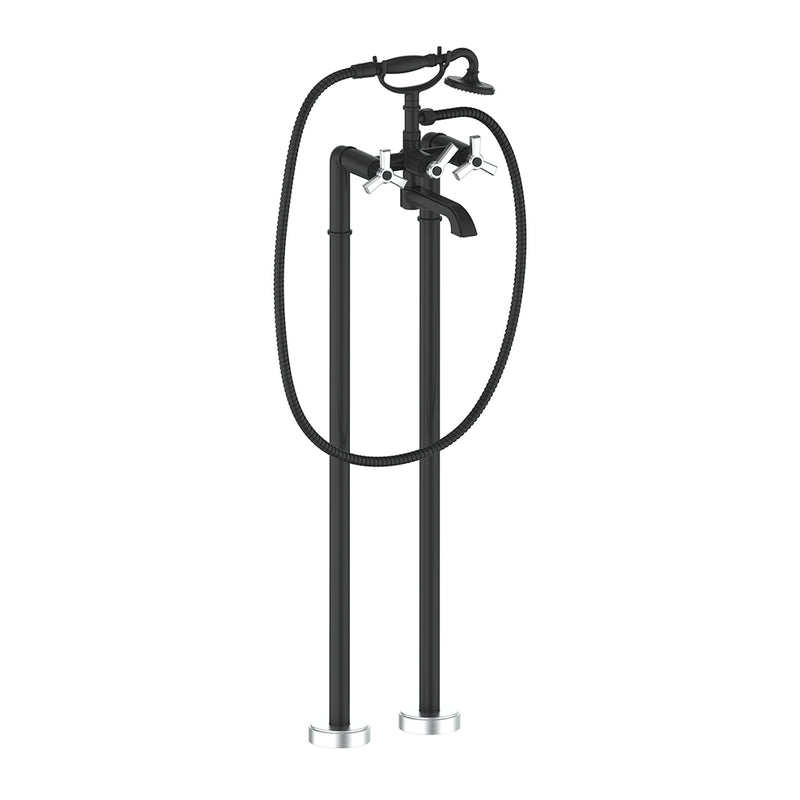 Vogt Zehn Freestanding Tub Filler – Matte Black / Stainless Steel – BF.Z3.2100.SB