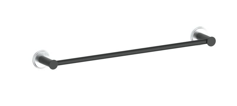 Vogt Zehn 18" Single Towel Bar – Matte Black / Stainless Steel – BA.0609.SB