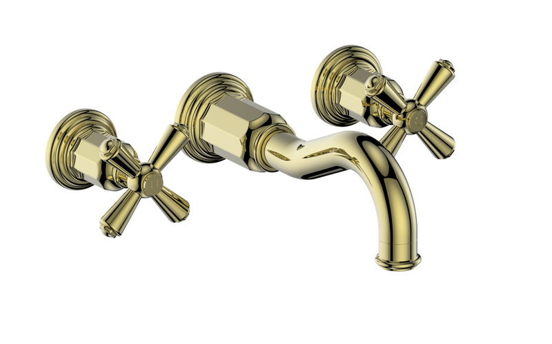Vogt Carinthia 8" Widespread Wall-Mount Bathroom Sink Faucet – Brushed Gold – BF.C3.1520.BG