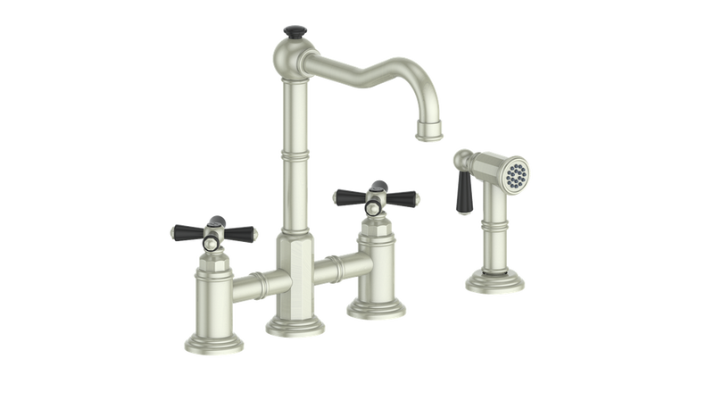 Vogt Carinthia Bridge Kitchen Faucet with Side Spray – Brushed Nickel / Matte Black – KF.11CA.2301.BB