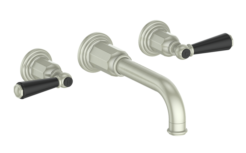 Vogt Carinthia 8" Widespread Wall-Mount Bathroom Sink Faucet – Brushed Nickel / Matte Black – BF.C1.1510.BB