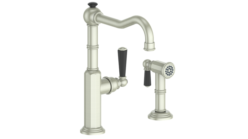 Vogt Carinthia Kitchen Faucet with Side Spray – Brushed Nickel / Matte Black – KF.12CA.2201.BB