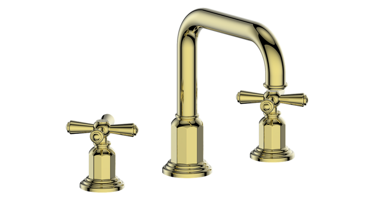 Vogt Carinthia 8" Widespread Bathroom Sink Faucet with Pop-Up Drain – Brushed Gold – BF.C3.1331.BG