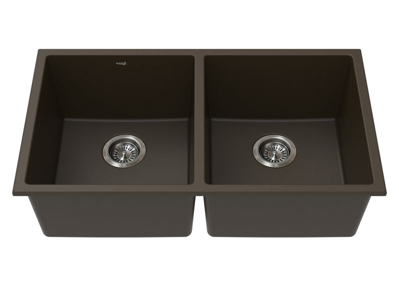 Vogt Bludenz GS 32" Double-Bowl Vogranite Kitchen Sink – Java Brown – KS.3218.B03G-61