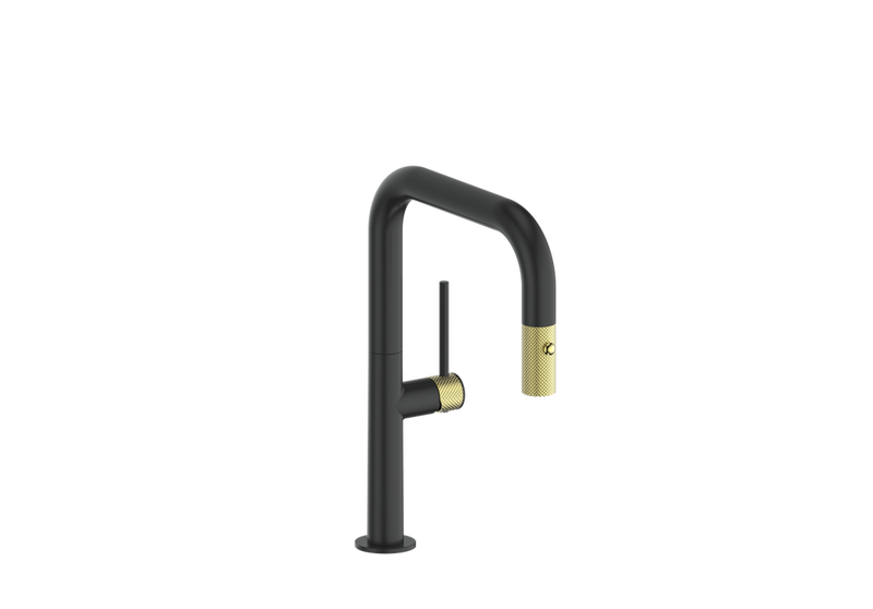 Vogt Drava 13" Bar & Prep Kitchen Faucet – Matte Black / Brushed Gold – KF.13D3.1214.BGB