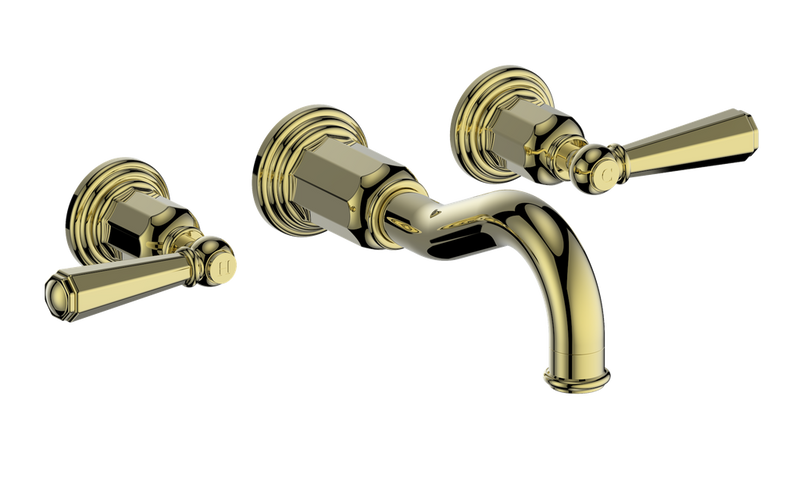 Vogt Carinthia 8" Widespread Wall-Mount Bathroom Sink Faucet – Brushed Gold – BF.C2.1520.BG