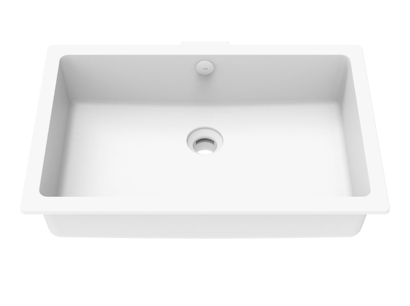 Vogt Krone 23" Rectangular Vogranite Undermount Bathroom Sink – Frost White – BS.2113.K04G-60