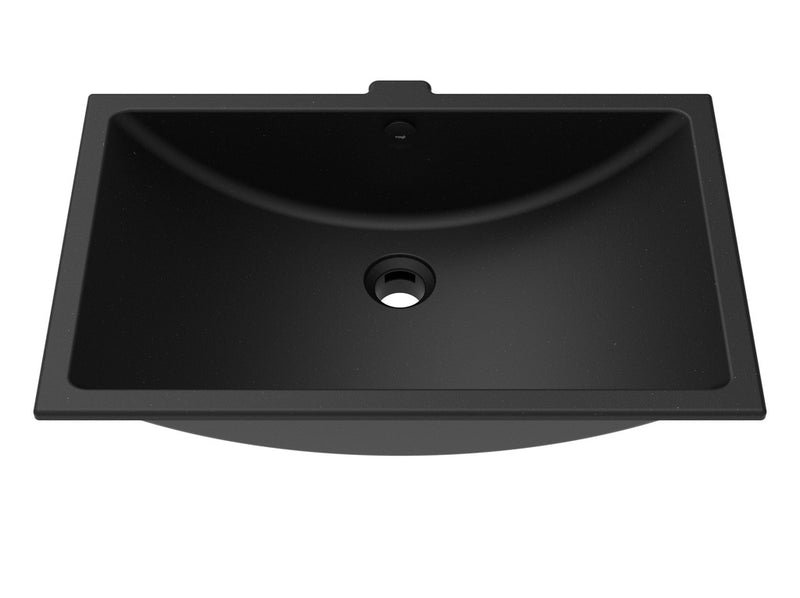 Vogt Zell 23" Rectangular Vogranite Undermount Bathroom Sink – Onyx Black – BS.2112.Z01G-60