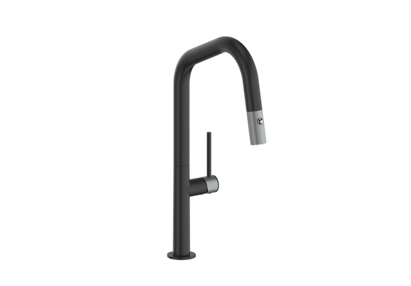 Vogt Drava 16" Pull-Down Kitchen Faucet – Matte Black / Chrome – KF.16D2.1214.CB