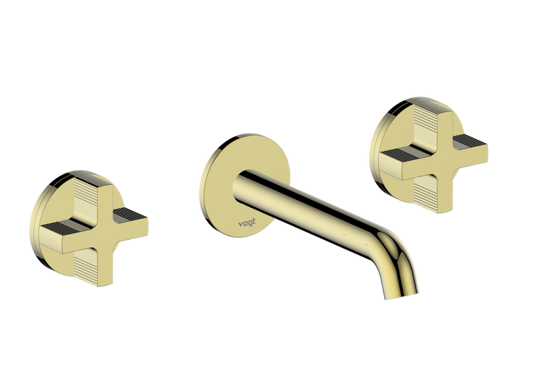Vogt Mond 8" Widespread Wall-Mount Bathroom Sink Faucet – Brushed Gold – BF.M3.1500.BG