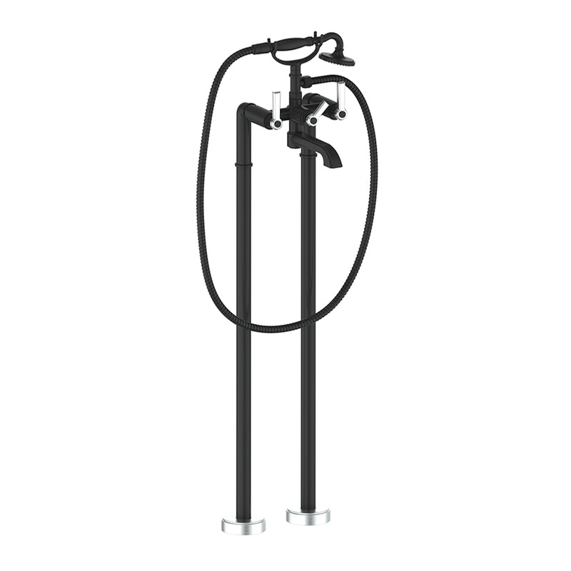 Vogt Zehn Freestanding Tub Filler – Matte Black / Stainless Steel – BF.Z1.2100.SB