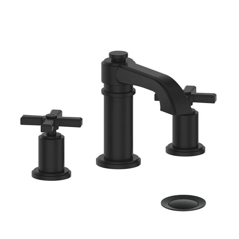 Vogt Zehn 8" Widespread Bathroom Sink Faucet with Pop-Up Drain – Matte Black – BF.Z4.1301.MB