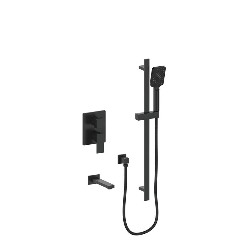 Vogt Kapfenberg 2-Function Pressure-Balanced Tub & Shower System with Hand Shower & Tub Spout – Matte Black – SET.KG.210.500.MB