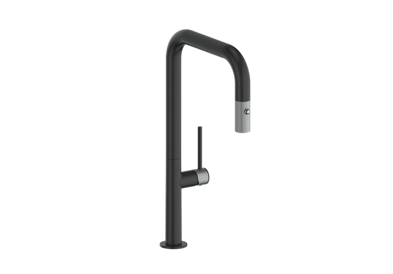 Vogt Drava 16" Pull-Down Kitchen Faucet – Matte Black / Chrome – KF.16D3.1214.CB