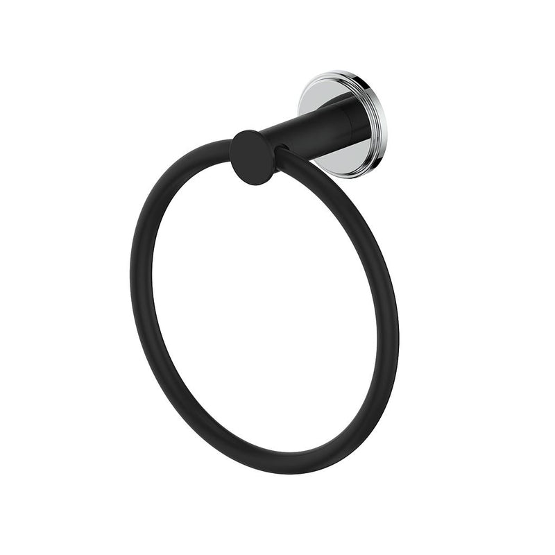 Vogt Zehn Towel Ring – Matte Black / Chrome – BA.0109.CB