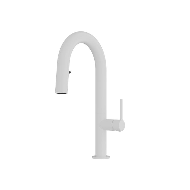 Rubi Carino Hidden Pull Down Dual Spray Bar & Prep Faucet Matte White – RCAR81D2WH