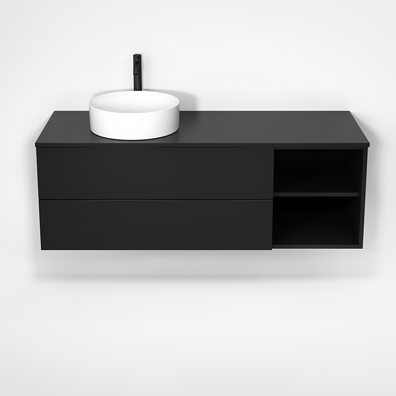 Rubi Haus 55" Wall Hung Vanity Matte Black – RHS1400LK01MBK