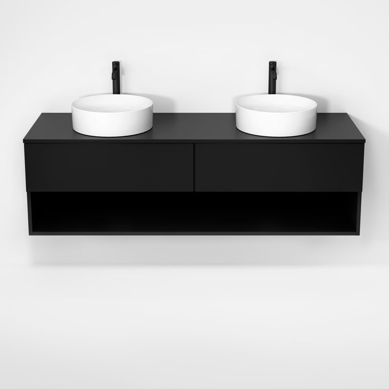 Rubi Haus 63" Double Wall Hung Vanity Matte Black – RHS1400LK01MBK