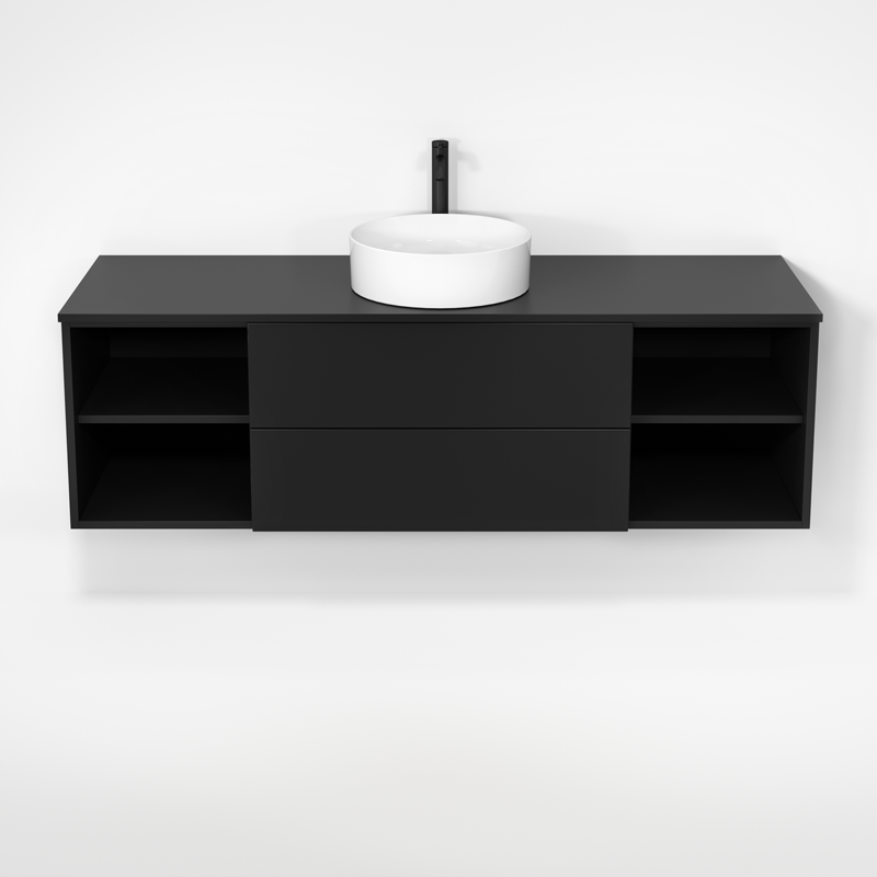 Rubi Haus 63" Single Wall Hung Vanity Matte Black – RHS1400LK01MBK