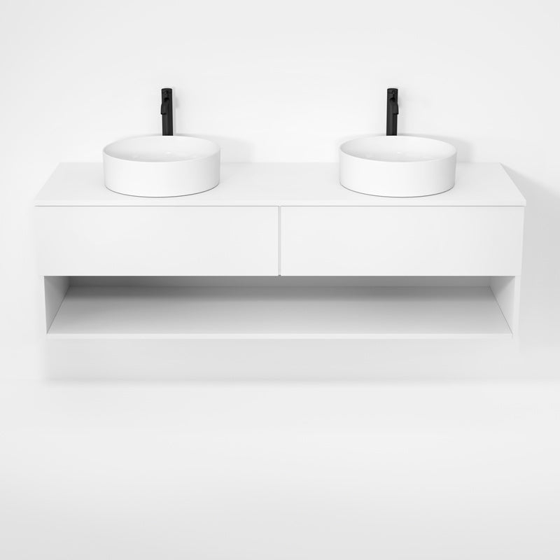 Rubi Haus 63" Double Wall Hung Vanity Matte White – RHS1400LK01MBL