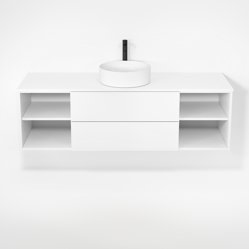 Rubi Haus 63" Single Wall Hung Vanity Matte White – RHS1400LK01MBL