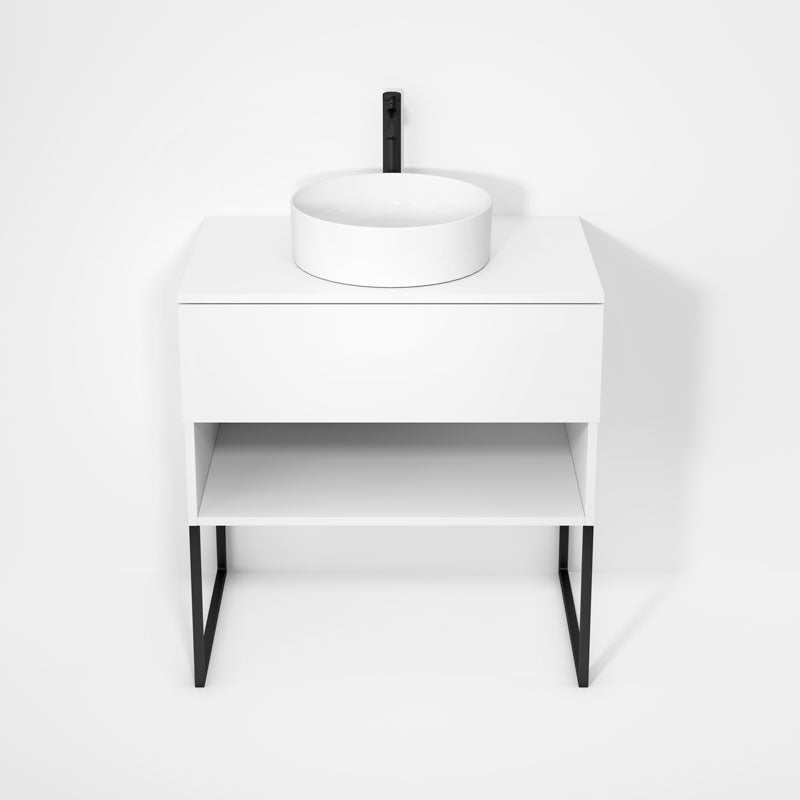 Rubi Haus 32" Wall Hung Vanity w. Decorative Legs Matte White – RHS1400LKU01MBL