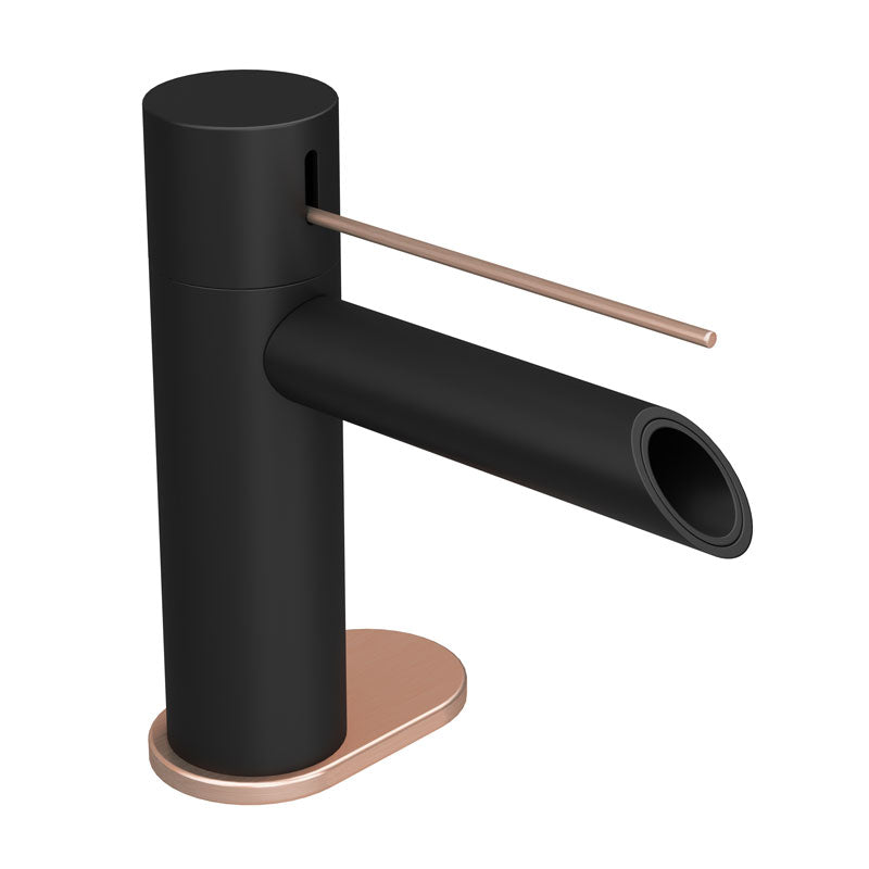 Rubi Kronos Single Hole Lav. Faucet With Push Drain Matte Black / Copper - RKR11BKU