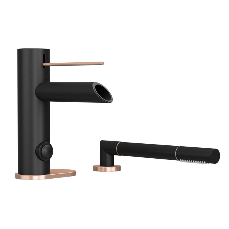Rubi Kronos Deck Mount Tub Faucet Matte Black / Copper - RKR22DBKU