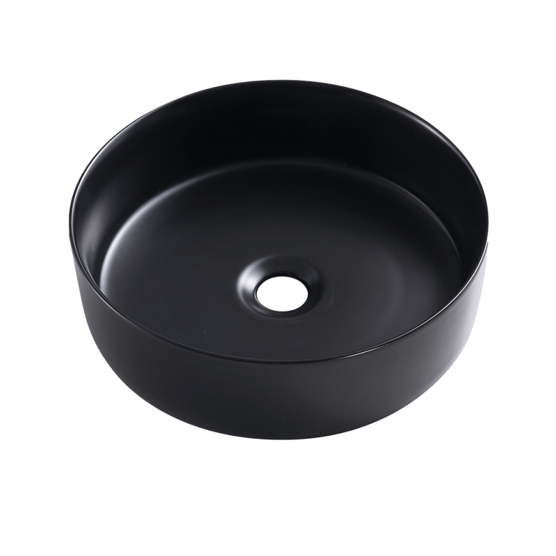 Rubi 14" Round Vessel Sink Matte Black – RLV2010MBK