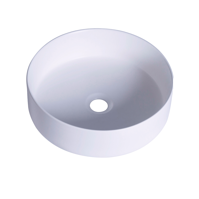 Rubi 14" Round Vessel Sink Matte White – RLV2010MBL